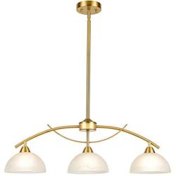 Contemporary Frosted Glass Pendant Chandelier Light 3-Light Ceiling Hanging Lighting for Dining Room Kitchen Island Brass