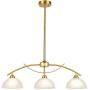 Contemporary Frosted Glass Pendant Chandelier Light 3-Light Ceiling Hanging Lighting for Dining Room Kitchen Island Brass