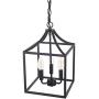 Houzlamod Marden 3-Light Chandelier, Industrial Style Lighting for Entryway,Hallway and Dining Room - Matte Black Finish