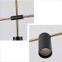 BOKT Dining Room Pendant Light Fixture Modern Industrial Linear Pendant Light Contemporary Chandelier for Living Room, Kitchen Island, Gold Finish and Black Shade (4heads)