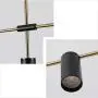 BOKT Dining Room Pendant Light Fixture Modern Industrial Linear Pendant Light Contemporary Chandelier for Living Room, Kitchen Island, Gold Finish and Black Shade (4heads)