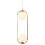 Modo Lighting Pendant Light Industrial Fixture, 2-Light Frosted Glass Globe Shade Golden Island Kitchen Dining Room Ceiling Lamp