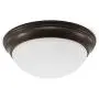 CORAMDEO 11 Inch LED Decorative Flush Mount Ceiling Fixture, Color Select Switch, Built in LED Gives 125W of Light from 16.4W of Power, 1150 Lumen, Dimmable, Bronze Finish with Frosted Glass - 2 Pack