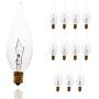 Sterl Lighting- Pack of 12 CA32 CFC Clear Flame Shaped Incandescent Chandelier Candle Light Bulb , 25 Watts , 120 Volts , E12 Candelabra Base , 2700K , 180 Lumen