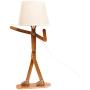 VOGLEE Novelty Cool DIY Desk Lamp for Kids Bedroom Adjustable Beside Table Lamp Swing Arm Wood Nightstand Light Living Room Dorm (Walnut)