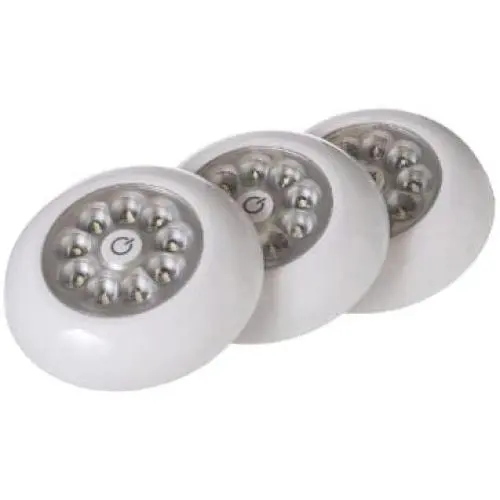Light It! By Fulcrum, 9-LED Wireless Mini Stick On Touch Light, White, 3 Pack Light It! By Fulcrum, 9-LED Wireless Mini Stick On Touch Light, White, 3 Pack