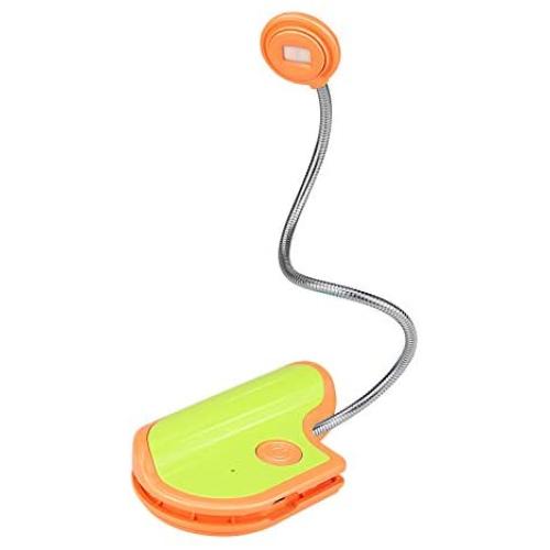 BIGMONAT Rechargeable Reading Light for Kids,Dimmable Book Light Clip on,Multi Colors Portable LED Reading Lamp with 360° Rotary Light Neck,Wireless Book Reading Light in Bed for Students(Orange)