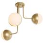 KSANA Gold Semi Flush Mount Ceiling Light with 3 Globe Shades for Dining Room, Kichen Island, W23.6''xH22.8'' KSANA Gold Semi Flush Mount Ceiling Light with 3 Globe Shades for Dining Room, Kichen Island, W23.6''xH22.8''