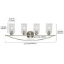 TODOLUZ Bathroom Vanity Light 4-Lights Brushed Nickel Modern Wall Light Fixtures for Porch Bedroom Hallway