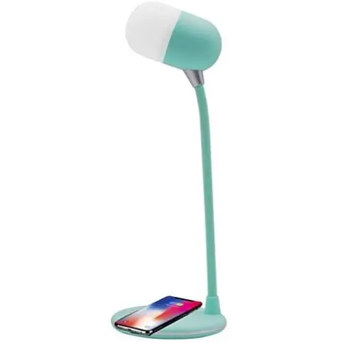 Bluetooth Speaker, LED Lamp with Wireless Charger for Mobile Phone- 3 in 1 USB Desktop Lamp, Multi-Function Night Lamp, Birthday Gift - Dimmable Desk Light for Reading, Home Office Table Lamp (Green) Bluetooth Speaker, LED Lamp with Wireless Charger for Mobile Phone- 3 in 1 USB Desktop Lamp, Multi-Function Night Lamp, Birthday Gift - Dimmable Desk Light for Reading, Home Office Table Lamp (Green)