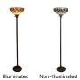 Capulina Tiffany Style Torchiere Floor Lamp, Tiffany Style Floor Light, Victorian Tiffany Pole Lamp, Stained Glass Floor Lamps, Leaded Glass Floor Lamp for Living Room (Tall: 70 inches)