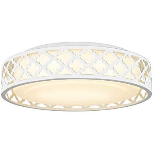 VICNIE 12inch Ceiling Light, 15W 1100 Lumens LED Flush Mount Lighting Fixture, Dimmable 3000K Warm White, White Finish, ETL Listed for Kitchen, Hallway, Bedroom, Laundry