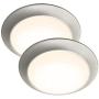 Gruenlich LED Flush Mount Ceiling Lighting Fixture, 9 Inch Dimmable 15.5W 1050 Lumen, Aluminum Housing Plus PC Cover, ETL and Damp Location Rated, 2-Pack (Nickel Finish-3000K)