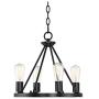 Lacey Black Wagon Wheel Chandelier 16'' Wide Rustic Farmhouse LED 4-Light Fixture for Dining Room House Foyer Kitchen Island Entryway Bedroom Living Room - Franklin Iron Works