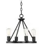 Lacey Black Wagon Wheel Chandelier 16'' Wide Rustic Farmhouse LED 4-Light Fixture for Dining Room House Foyer Kitchen Island Entryway Bedroom Living Room - Franklin Iron Works
