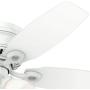 Hunter 52087 Hatherton Indoor Low Profile ceiling Fan with LED Light and Pull Chain Control, 46-inch, White