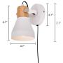 TeHenoo Contemporary White Wall Sconce, Rotatable Wall Lamp with Plug-in Cord for Master Bedroom, Living Room, Guest Room