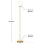 Brightech Luna - Frosted Glass Globe LED Floor Lamp - Mid Century Modern Standing Light for Living Rooms, Gets Compliments - Boho Indoor Pole Light for Bedroom and Office- Antique Brass / Gold…