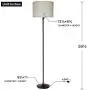 Floor Lamp for Living Room, Modern Standing Lamp with Hanging Drum Shade, Thickened Tall Pole Lamp for Office with Button or Chian and Floor Switch (Bronze)