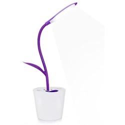 IEGROW Kids Lamp for Rooms, Flexible USB Touch LED Lamp with 3 Level Dimmer and Plant Pencil Holder ( Purple )