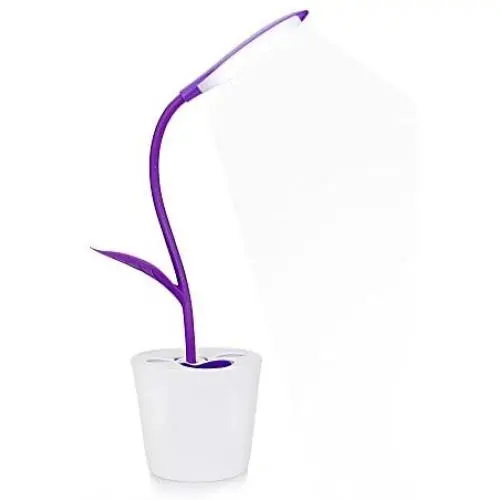 IEGROW Kids Lamp for Rooms, Flexible USB Touch LED Lamp with 3 Level Dimmer and Plant Pencil Holder ( Purple ) IEGROW Kids Lamp for Rooms, Flexible USB Touch LED Lamp with 3 Level Dimmer and Plant Pencil Holder ( Purple )