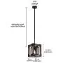 PUMING Wooden Pendant Lighting Vintage Cag Hanging Light Fixture with Iron net for Kitchen Living Room Hallway