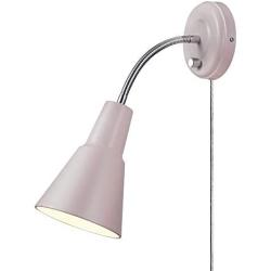 Globe Electric Sophie 1-Light Plug-In or Hardwire Wall Sconce, Chrome Gooseneck, Matte Rose, 6ft Clear Cord,13064