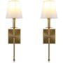 Wall Sconce Light Fixture, Yosoan Vintage Industrial Wall Lamp Flared Textile Lamp Shade for Bedroom Living Room Corridor Hotel Bar (Antique, 2-Pack)