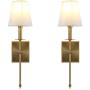 Wall Sconce Light Fixture, Yosoan Vintage Industrial Wall Lamp Flared Textile Lamp Shade for Bedroom Living Room Corridor Hotel Bar (Antique, 2-Pack)