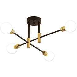 Sputnik Chandelier Mid Century Modern Nordic E26 LED Pendant Lighting Edison 4/6/8 Lights Chandeliers Ceiling Light Fixture Black Light for Living Room,Kitchen,Bedroom,Dining Room