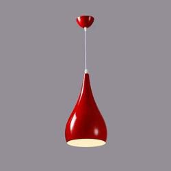 LITFAD Red Minimalist Teardrop Pendant Lamp Suspended Light Designers Style Pendant Light Aluminum 1 Light Drop Light Modern Ceiling Hanging Light for Dining Room Restaurant Cafe Bar