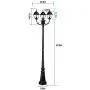 CINOTON Outdoor Lamp Post Light Surface-Mount, Waterproof Outdoor Street Light with Triple-Head, Landscape Post Lighting for Backyard, Patio, Garden|Black Light Pole with Clear Glass Panels