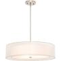 CO-Z 3 Light Double Drum Pendant Light, 20'' Brushed Nickel Convertible Semi-Flush Mount Drum Ceiling Light Fixture for Kitchen Island Dining Table Bedroom Entry Bar, Modern Hanging Lights Chandelier