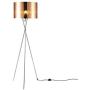 Ambiore Lisboa Tripod Floor Lamp - 62 inch Morden for Living Room Office - Metal Chrome Tripod with Copper Acrylic Film Shade