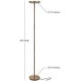 Brightech Sky LED Torchiere Super Bright Floor Lamp - Contemporary, High Lumen Light for Living Rooms & Offices - Dimmable, Indoor Pole Uplight for Bedroom Reading - Gold Brass