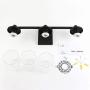 Pathson 3 Light Wall Light, Vintage Bathroom Vanity Light, Industrial Indoor Wall Sconce with Clear Glass Shade, Wall Mount Light Fixtures for Bathroom Kitchen Living Room (Black)