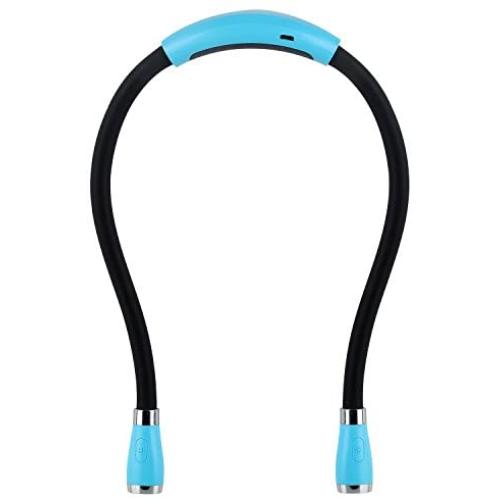 SingHong USB Rechargeable Neck Book Light for Reading in Bed, 4 LED Bulbs 4 Adjustable Brightness, Hands Free for Night Jogging or Mending Lamp (Blue)