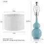 Lavish Home Table Lamps – Set of 2 Ceramic Double Gourd Vintage Style for Bedroom, Living Room or Office with Energy Efficient LED Bulbs (Blue)