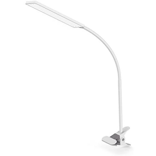 TOPESEL 48 LEDs Desk Lamp, Eye-Care Dimmable Flexible Gooseneck 5W USB Clamp Desk Lamp, 3 Color Temperatures, 14 Brightness Levels Clip Table Light, White