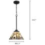 Capulina Tiffany Style Kitchen Lighting, 1-Light Stained Glass Lighting Fixtures, 8.3 inch Wide Lampshade Mini Pendant Light, Mission Style Kitchen Island Lighting, Tiffany Hanging Pendant Light