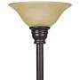 Catalina Lighting 18223-002 Transitional Metal Uplight Floor Lamp with Reading Light and Glass Shades, 71'', Bronze