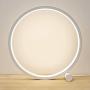 Modern Design 8W Led Table Reading Lamp Desk Light USB Cord, Aluminum Metal Circle Bedside Lamp Eye Caring Kids Study Light for Bedroom Nightstand Living Room White