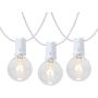 NIOSTA 25 Ft White Wire Outdoor Patio String Lights with 25 Clear G40 Bulbs for Indoor/Outdoor Home Wedding Party Tent Bistro Cafe Deck Pergola