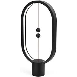 ALLOCACOC Heng Balance Lamp - Ellipse Magnetic Mid-air Switch USB Powered LED Lamp, Warm Eye-Care LED Lamp, Table Lamp, Decoration for Bedroom, Living Room, Dining Room and Office (Black)