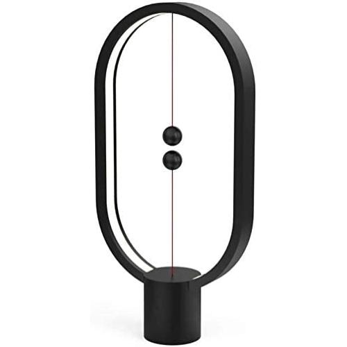ALLOCACOC Heng Balance Lamp - Ellipse Magnetic Mid-air Switch USB Powered LED Lamp, Warm Eye-Care LED Lamp, Table Lamp, Decoration for Bedroom, Living Room, Dining Room and Office (Black)