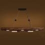 LAKIQ Industrial Farmhouse Kitchen Island Pendant Lighting 5 Lights Wooden Chandelier Rustic Loft Hanging Ceiling Lights Fixture for Bar Restaurant Dining Room