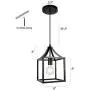 1-Light Black Farmhouse Pendant Light Mini Industrial Cage Chandelier Metal Hanging Light Fixture for Dinning Room Kitchen Bedroom Foyer (Hardwired)