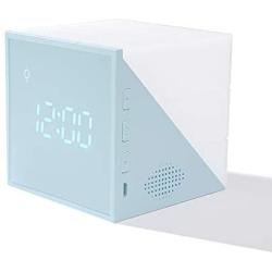 Time Cube Alarm Multi-Function Alarm Clock Night Light, Color LED Display Thermometer, Bedroom Bedside Night Light, Home Office Digital Alarm Light, Childrens Alarm Clock(Blue Clock Lamp)