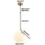 Modo Lighting Pendant Light Industrial Fixture, Golden with Frosted Glass Globe Shade Adjustable Island Kitchen Living Room Ceiling Lamp (9.8'')