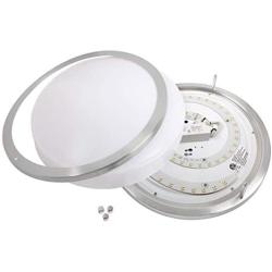 LB72165 LED Flush Mount Ceiling Light, 16 inch, 23W (200W Equivalent) Dimmable 1610lm, 5000K Daylight, Brushed Nickel Round Lighting Fixture for Kitchen,Hallway,Bathroom,Stairwell